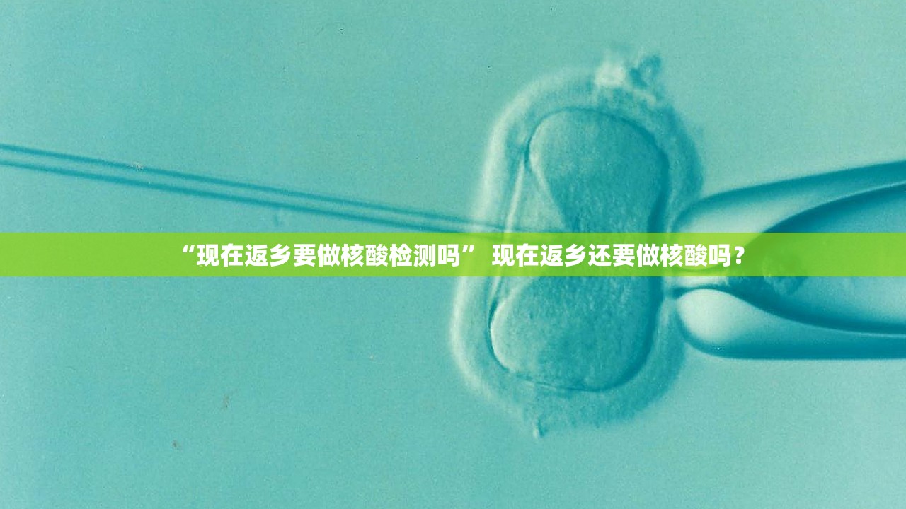 “现在返乡要做核酸检测吗” 现在返乡还要做核酸吗？