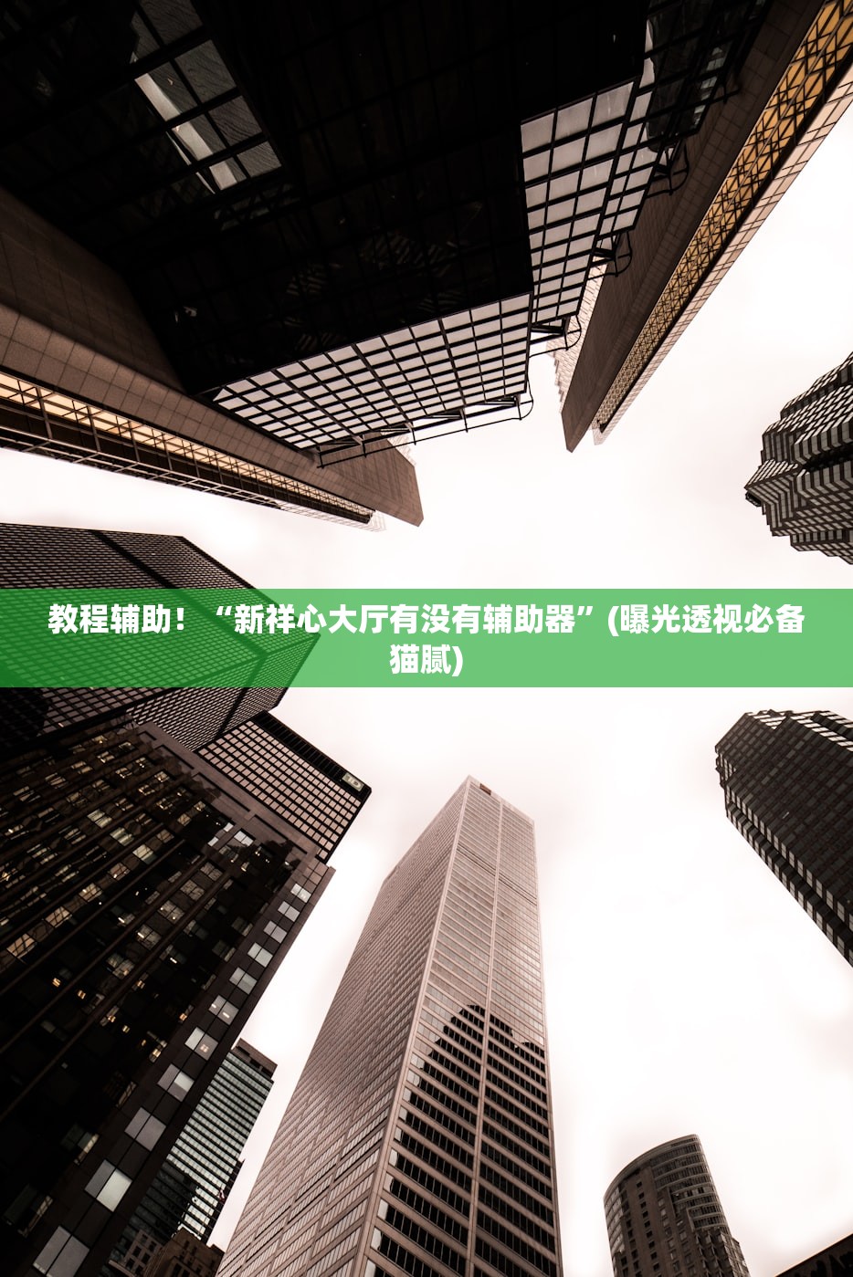 教程辅助！“新祥心大厅有没有辅助器”(曝光透视必备猫腻)