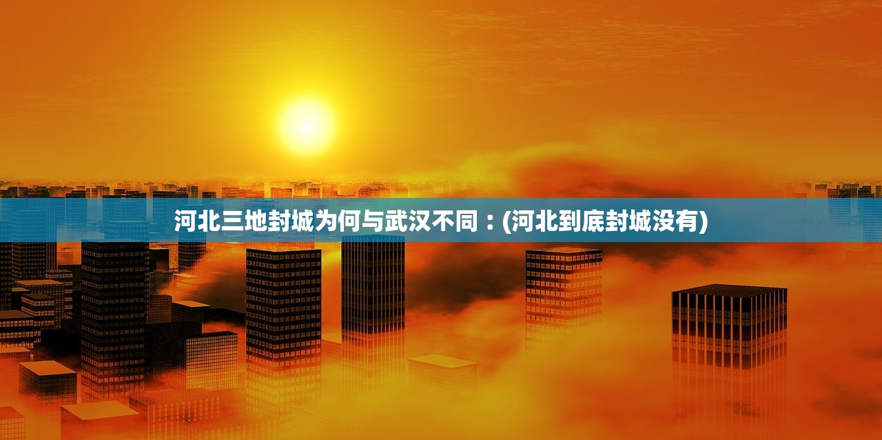 河北三地封城为何与武汉不同︰(河北到底封城没有)